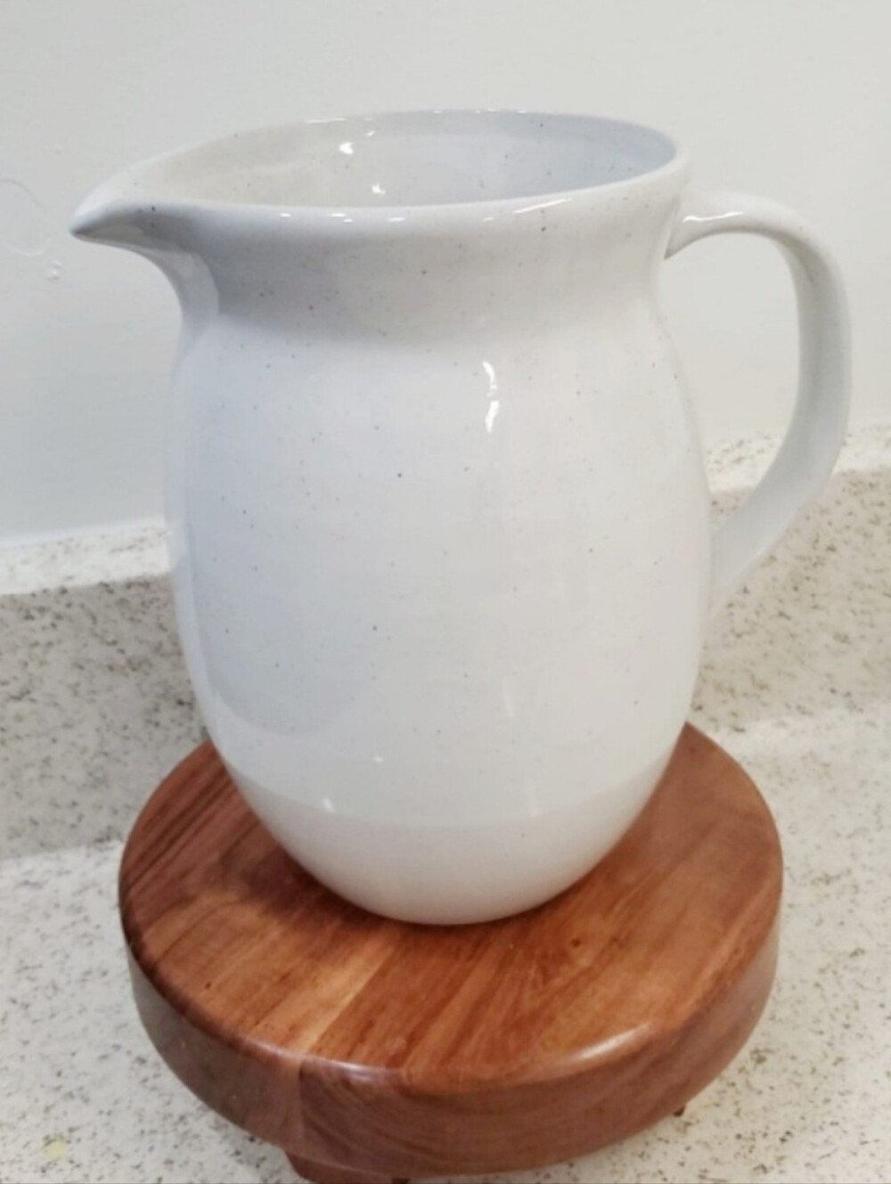 54oz Flared Brim Stoneware Beverage Pitcher Vintage Cream - Hearth & Hand
